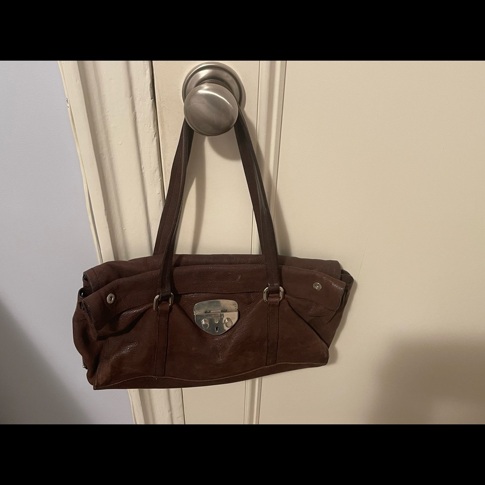 Brown leather Prada satchel